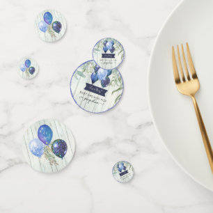 Navy Glitter Balloons Eucalyptus Baby Boy Shower Confetti