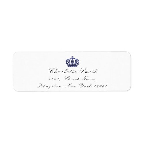 Navy Glitter RSVP Crown Princess Bridal White Label
