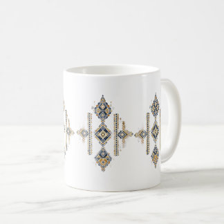 Navy & Gold Abstract Symmetry Design COFFEE MUG