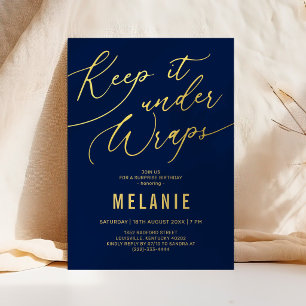 Navy Gold Adult Surprise Birthday Invitation