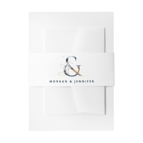 Navy Gold Ampersand Invitation Belly Band
