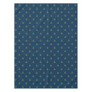 Navy Gold Anchor Pattern Tablecloth