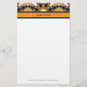Navy & Gold Ant Cathedral Personal Stationery