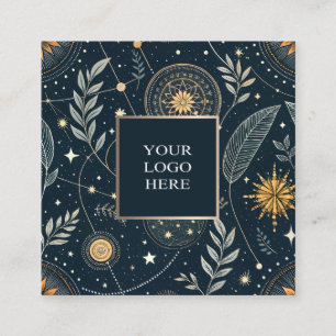 Navy & Gold Astrological Square Business Card