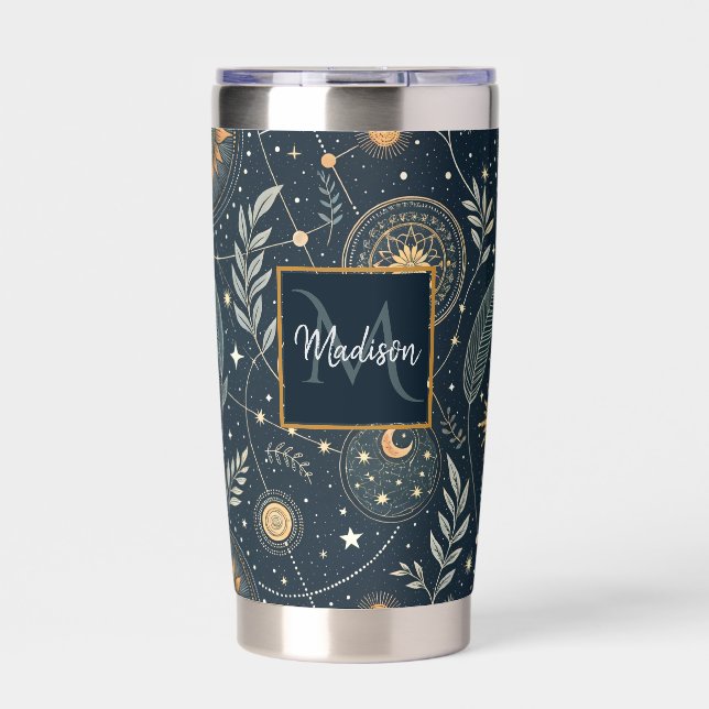 Navy & Gold Astrology Insulated Tumbler (Front)
