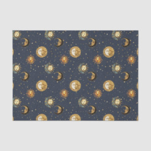 Navy Gold Astrology Symbols Cosmic Tissue Paper