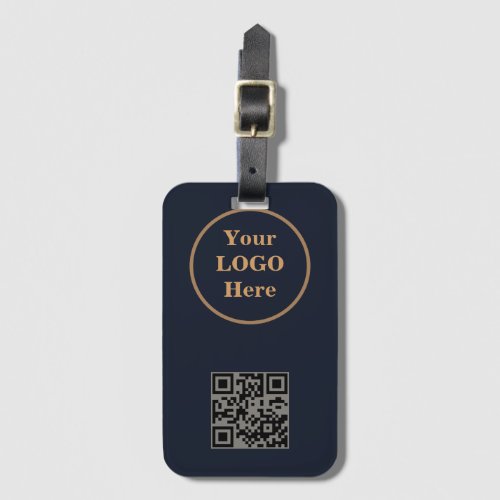 Navy  Gold Business Card Luggage Tag