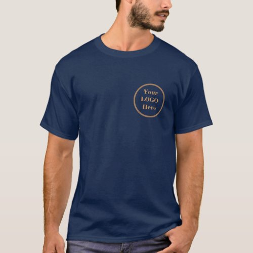 Navy  Gold Business Card T_Shirt