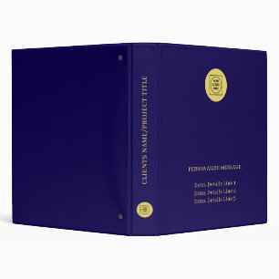 Navy Gold Business Logo Promo 3-Ring Binder