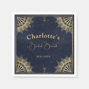 Navy & Gold Celestial Tarot Bridal Shower Napkins