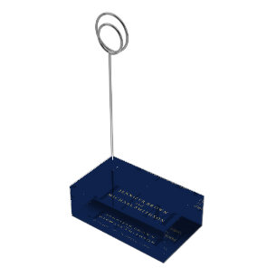 Navy Gold Classy Simple Formal Decor Wedding Place Card Holder