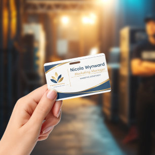 Navy Gold Corporate Name Badge