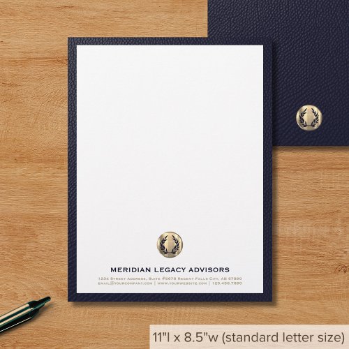 Navy Gold Crest Letterhead