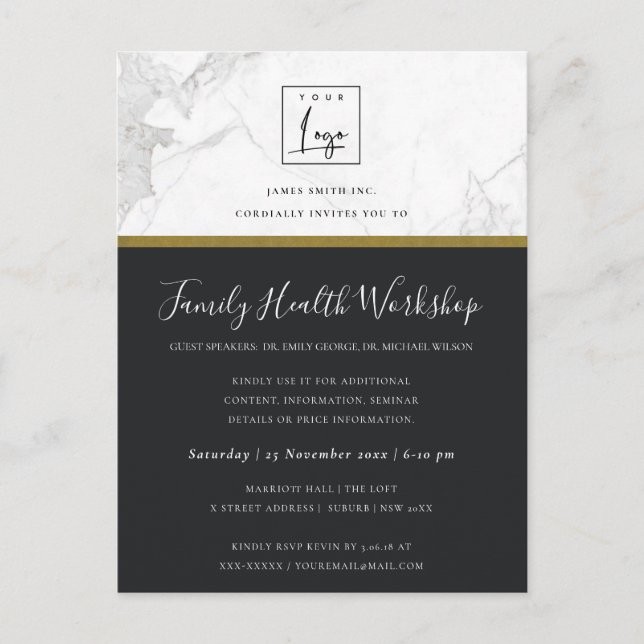 NAVY GOLD DAHLIA FLORAL WORKSHOP TALK EVENT INVITE (Front)