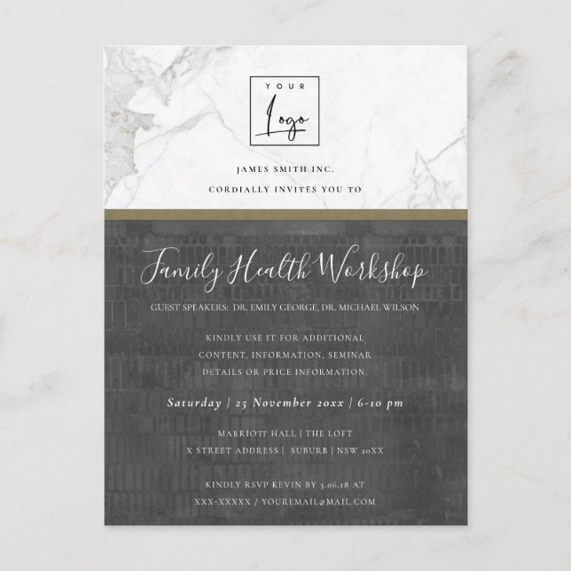 NAVY GOLD DAHLIA FLORAL WORKSHOP TALK EVENT INVITE (Front)
