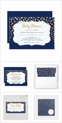 Navy gold dot collection