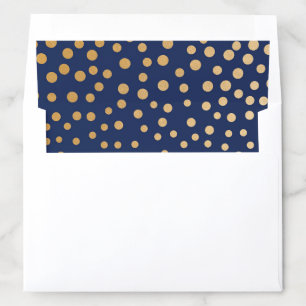 Navy Gold Dot Foil envelope liner