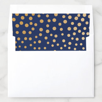 Navy Gold Dot Foil envelope liner