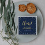 Navy & Gold | Elegant Classic Adult Birthday Party Napkins