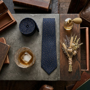 Navy Gold Equestrian Hardware Scatter Neck Tie