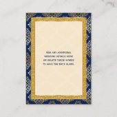 Navy, Gold FAUX Glitter, Scroll Enclosure Card (Back)