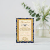 Navy, Gold FAUX Glitter, Scroll Enclosure Card (Standing Front)