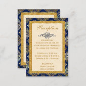 Navy, Gold FAUX Glitter, Scroll Enclosure Card (Front/Back)