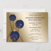 Navy Gold Festive Corporate holiday party Invitation (Front)