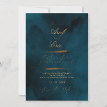Navy & Gold Floral Eucalyptus Elegant Wedding