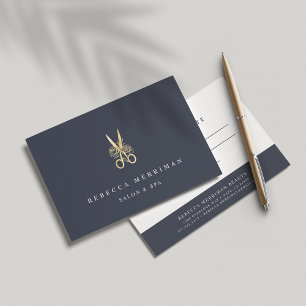 Navy & Gold Floral Scissors Salon Gift Certificate