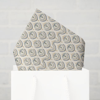 Navy Gold Folk Christmas Tree Ornament Tissue Paper