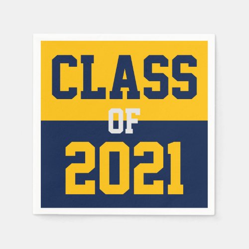 Navy  Gold Graduation Class of 2024 Napkins