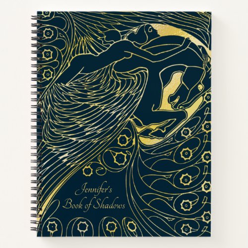 Navy Gold Greek Goddess Psyche Book of Shadows