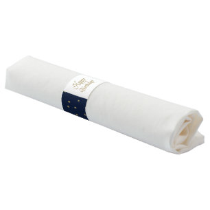 Navy Gold Happy Birthday Napkin Bands