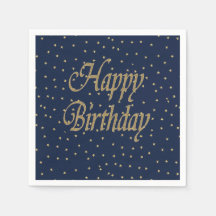Navy Gold  Happy Birthday