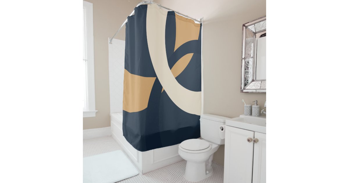 Navy & Gold III Shower Curtain