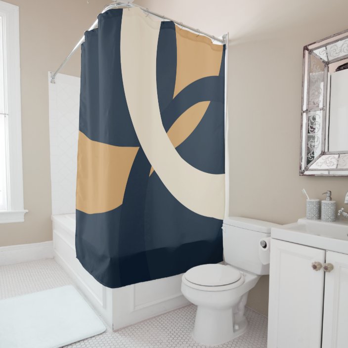 Navy & Gold III Shower Curtain