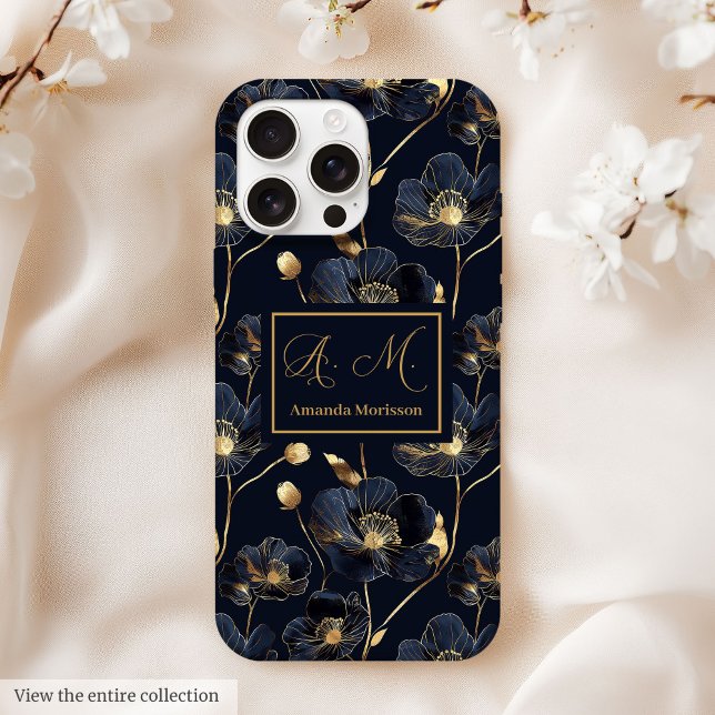 Navy Gold iPhone Case Chic Girls Birthday Keepsake (Navy Gold iPhone Case Chic Girls Birthday Keepsake)