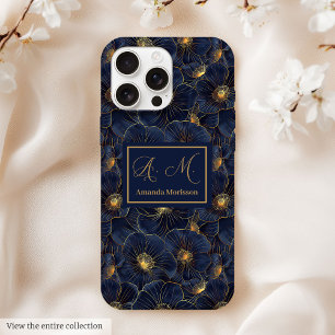 Navy Gold iPhone Case Elegant Girls Birthday Gift
