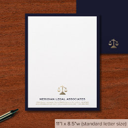 Navy Gold Justice Scale Letterhead