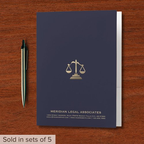 Navy Gold Legal Document Folder