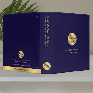 Navy & Gold Logo Corporate Business Branded 3 Ring Binder