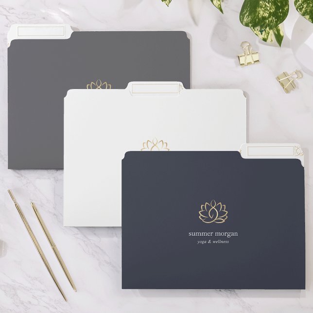 Navy & Gold Lotus Flower Logo File Folder (Creator Uploaded)