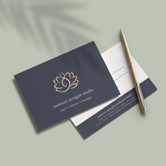 Navy & Gold Lotus | Massage Spa Gift Certificate