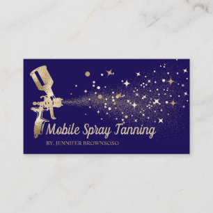 Navy Gold Mobile Body Paint Tan Spray Business Card