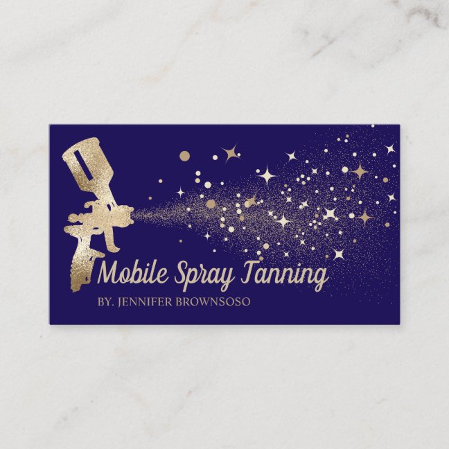 Navy Gold Mobile Body Paint Tan Spray Business Card