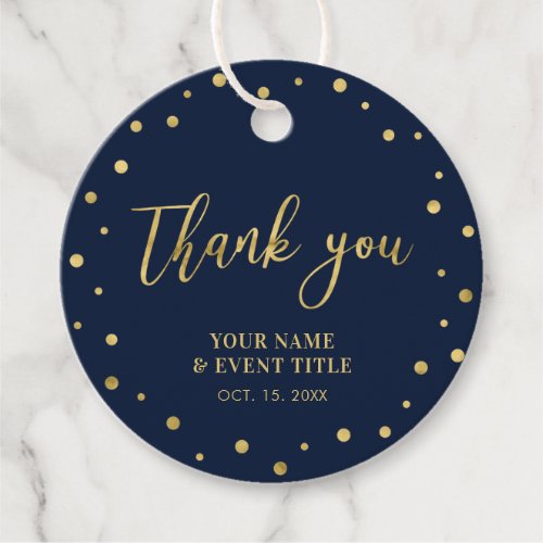 Navy  Gold  Modern Birthday Favor Thank you Favor Tags