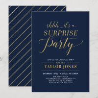 Navy & Gold | Modern Surprise Birthday Party