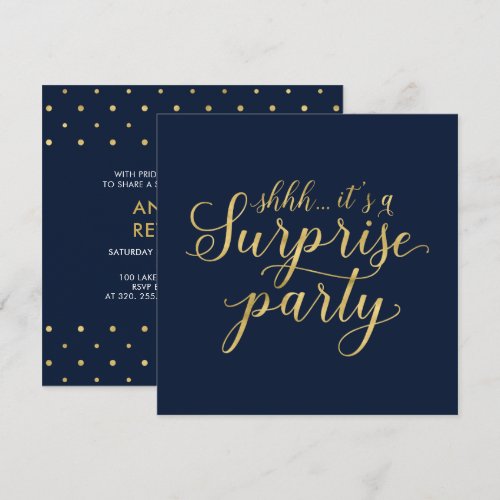 Navy & Gold | Modern Surprise Retirement Party