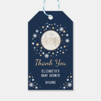 Navy Gold Moon Baby Shower Favors Twinkle Star Gift Tags